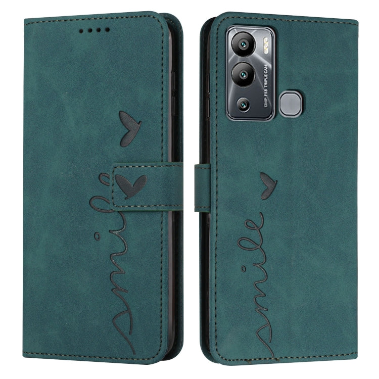 For Infinix Hot 12i Skin Feel Heart Pattern Leather Phone Case