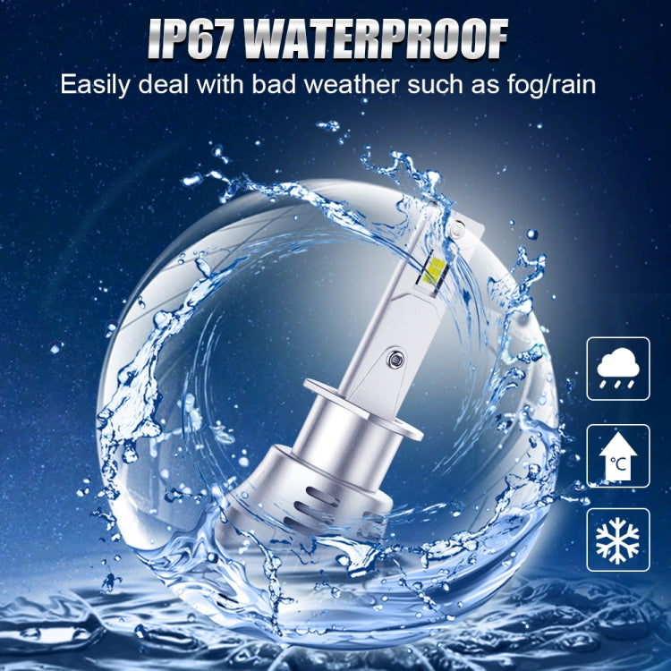 K9 1 Pair H1 6000K / 3000LM / 30W / DC10-32V IP68 Waterproof Car LED Headlight
