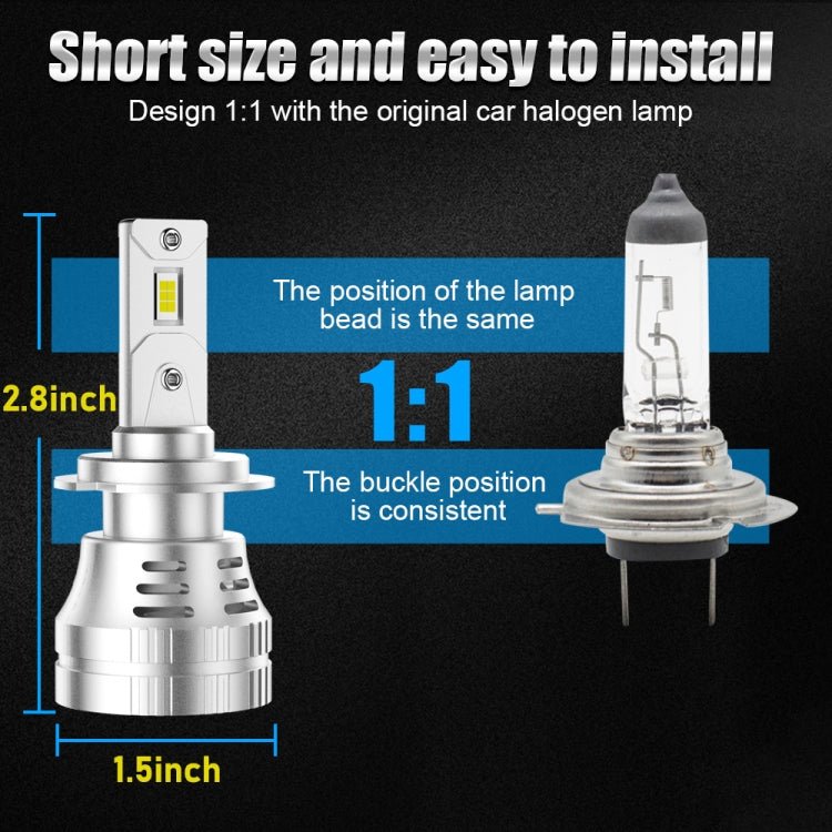 K9 1 Pair H7 6000K / 3000LM / 30W / DC10-32V IP68 Waterproof Car LED Headlight