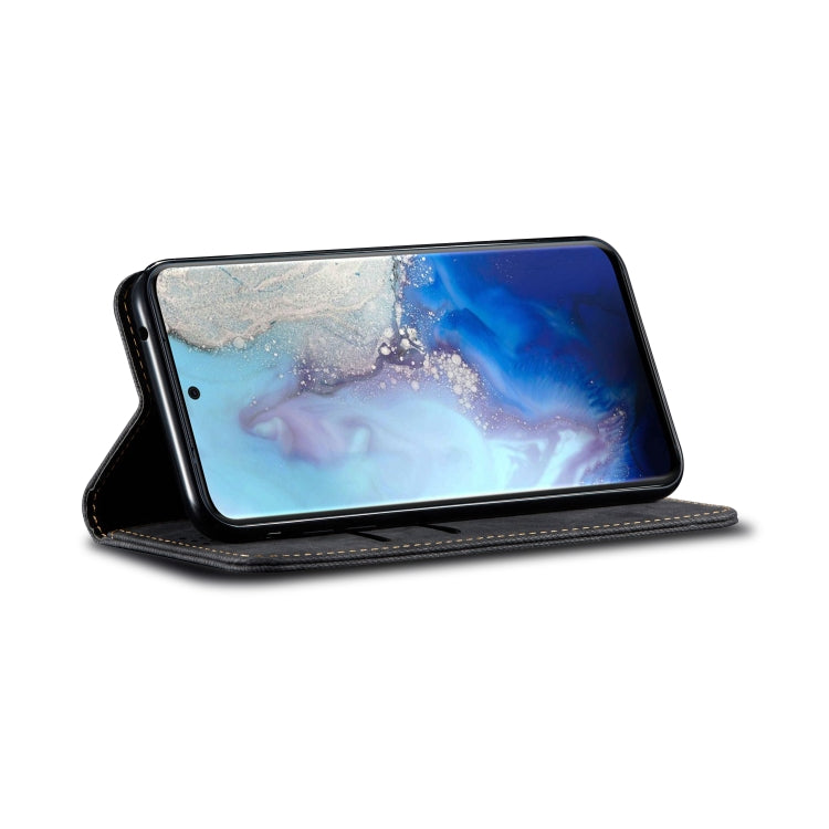 For Galaxy S20 Plus Denim Texture Casual Style Horizontal Flip Leather Case with Holder & Card Slots & Wallet
