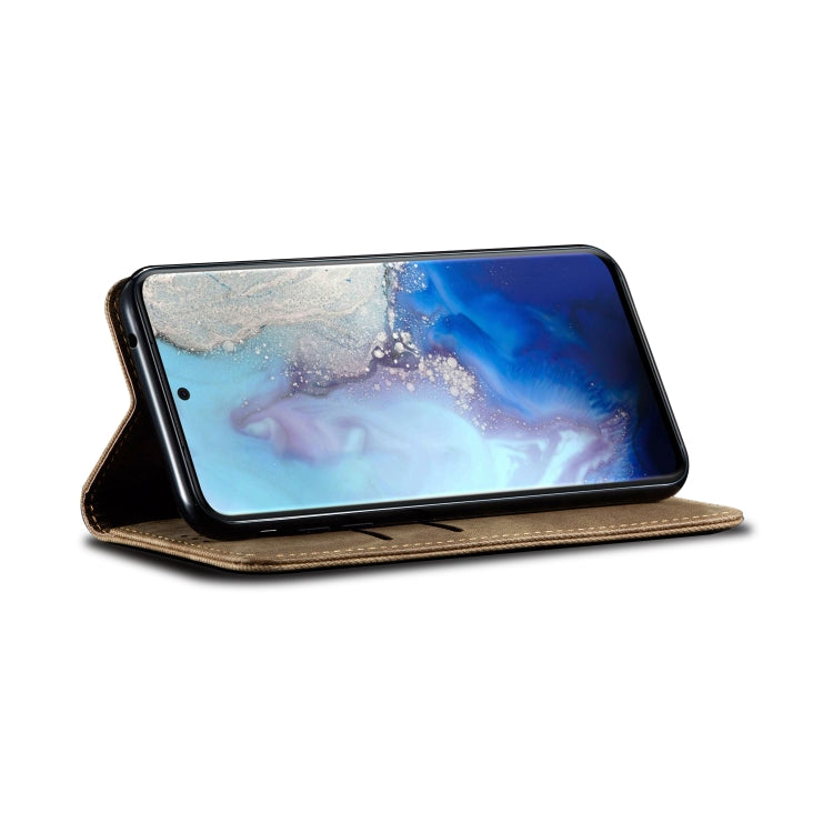 For Galaxy S20 Plus Denim Texture Casual Style Horizontal Flip Leather Case with Holder & Card Slots & Wallet