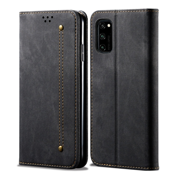 For Huawei Honor 30S Denim Texture Casual Style Horizontal Flip Leather Case with Holder & Card Slots & Wallet