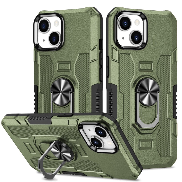 For iPhone 14 Ring Holder Armor Hybrid Phone Case