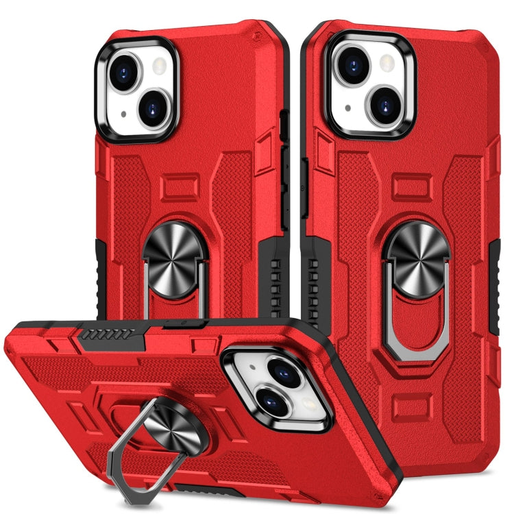 For iPhone 14 Ring Holder Armor Hybrid Phone Case