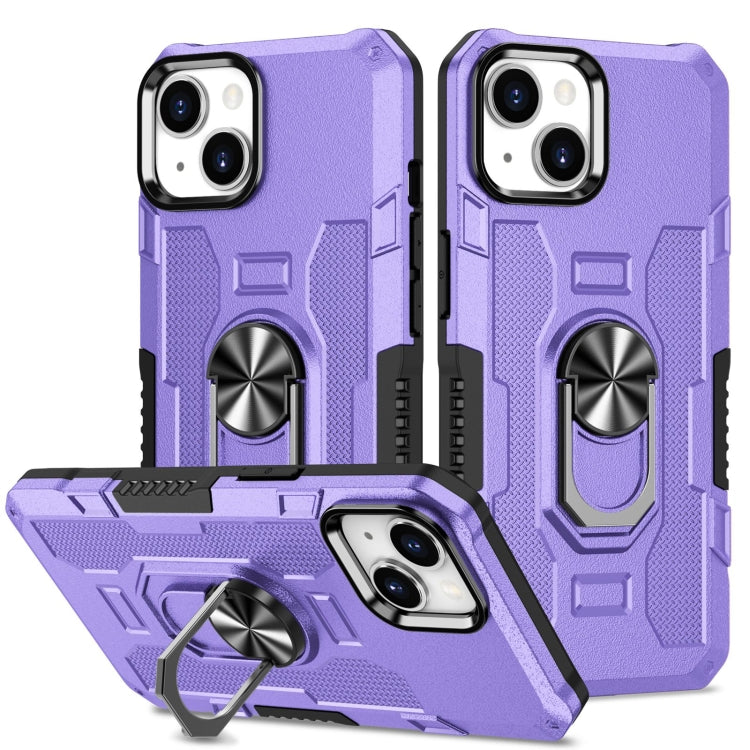 For iPhone 14 Ring Holder Armor Hybrid Phone Case