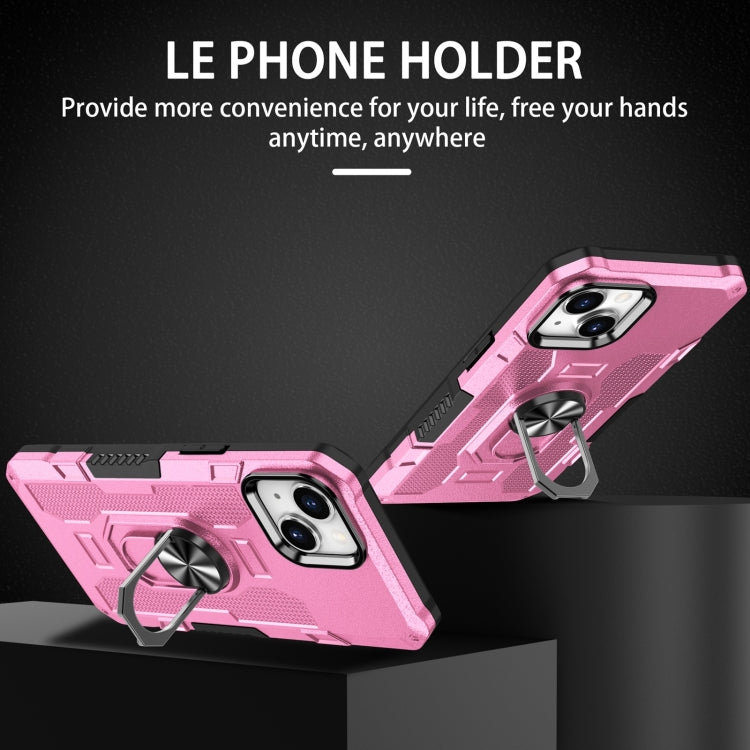 For iPhone 14 Plus Ring Holder Armor Hybrid Phone Case