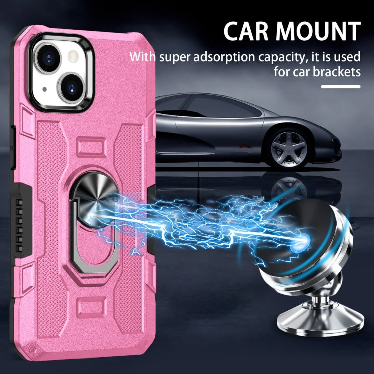 For iPhone 14 Plus Ring Holder Armor Hybrid Phone Case