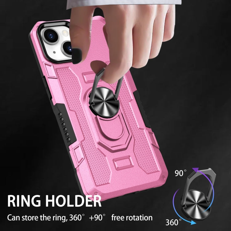 For iPhone 14 Plus Ring Holder Armor Hybrid Phone Case