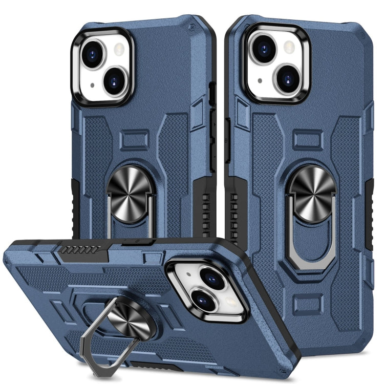For iPhone 14 Plus Ring Holder Armor Hybrid Phone Case