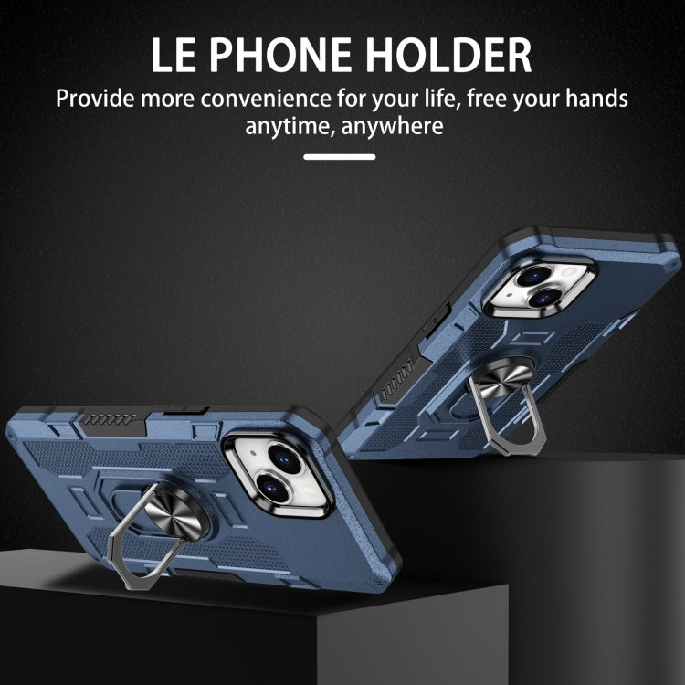 For iPhone 14 Plus Ring Holder Armor Hybrid Phone Case