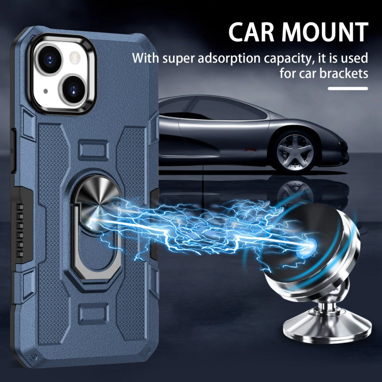 For iPhone 14 Plus Ring Holder Armor Hybrid Phone Case