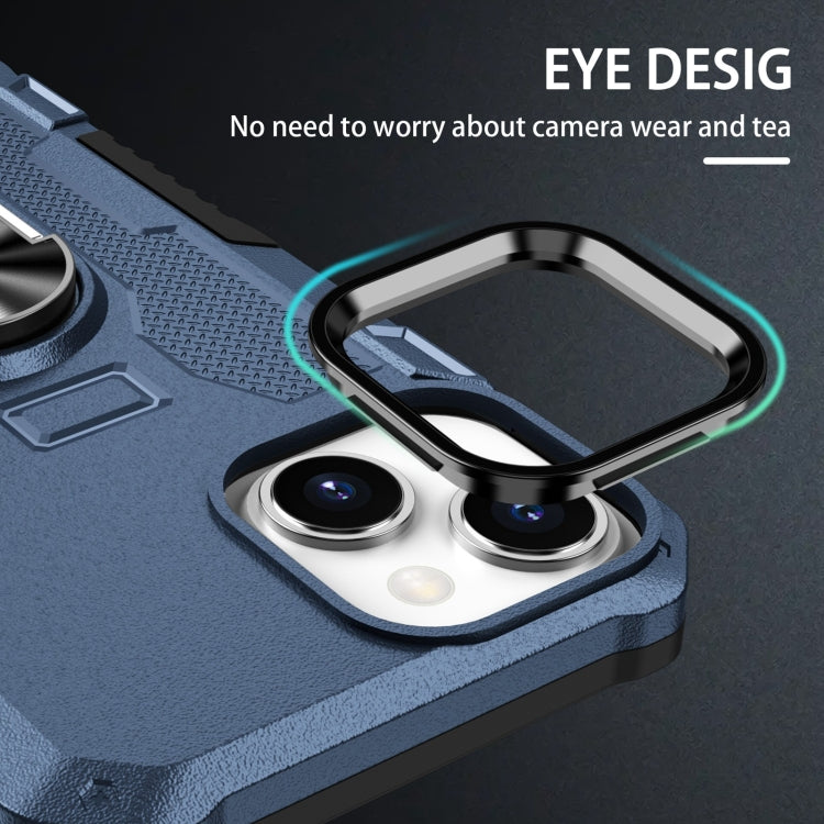 For iPhone 14 Plus Ring Holder Armor Hybrid Phone Case