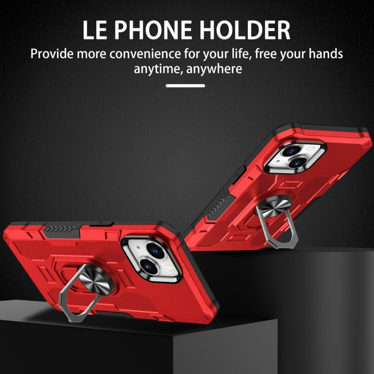 For iPhone 14 Plus Ring Holder Armor Hybrid Phone Case