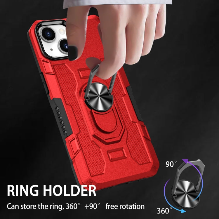 For iPhone 14 Plus Ring Holder Armor Hybrid Phone Case