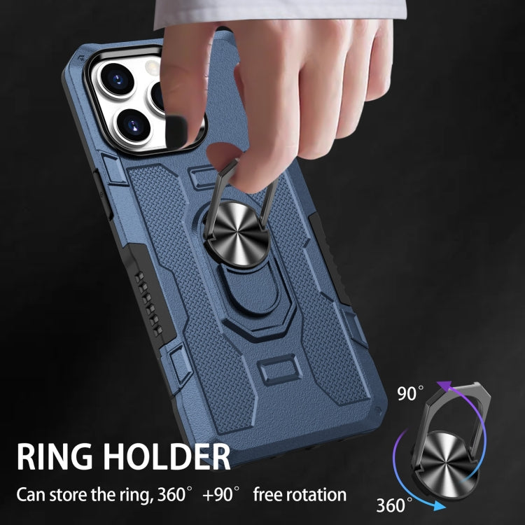 For iPhone 14 Pro Ring Holder Armor Hybrid Phone Case