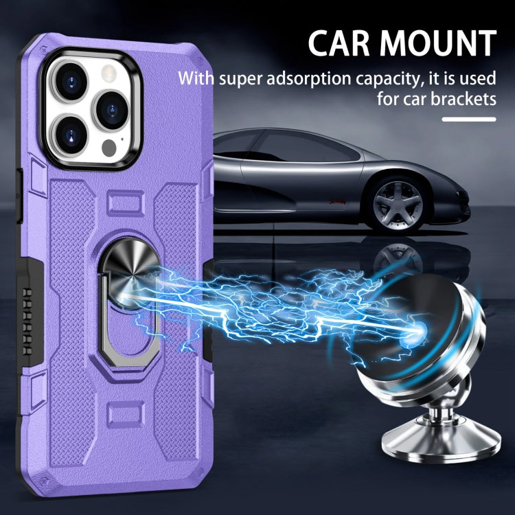 For iPhone 14 Pro Max Ring Holder Armor Hybrid Phone Case