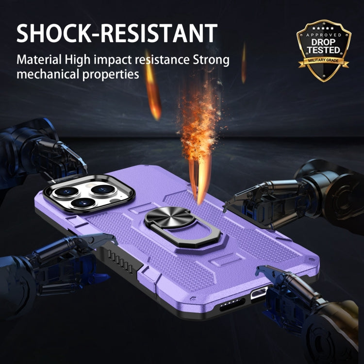 For iPhone 14 Pro Max Ring Holder Armor Hybrid Phone Case