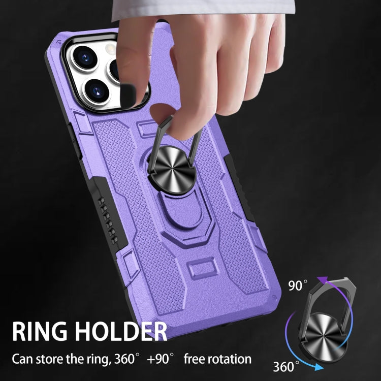 For iPhone 14 Pro Max Ring Holder Armor Hybrid Phone Case