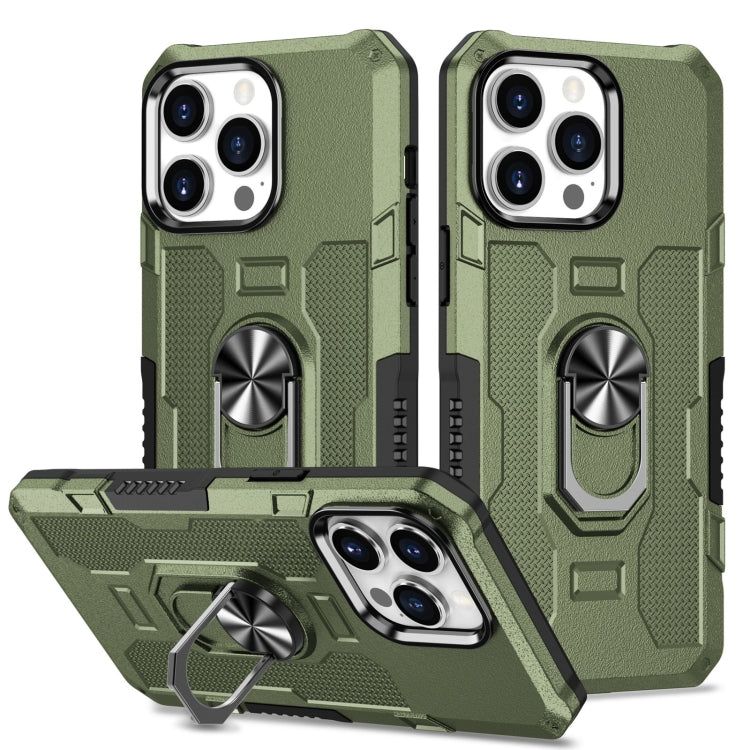 For iPhone 13 Pro Max Ring Holder Armor Hybrid Phone Case