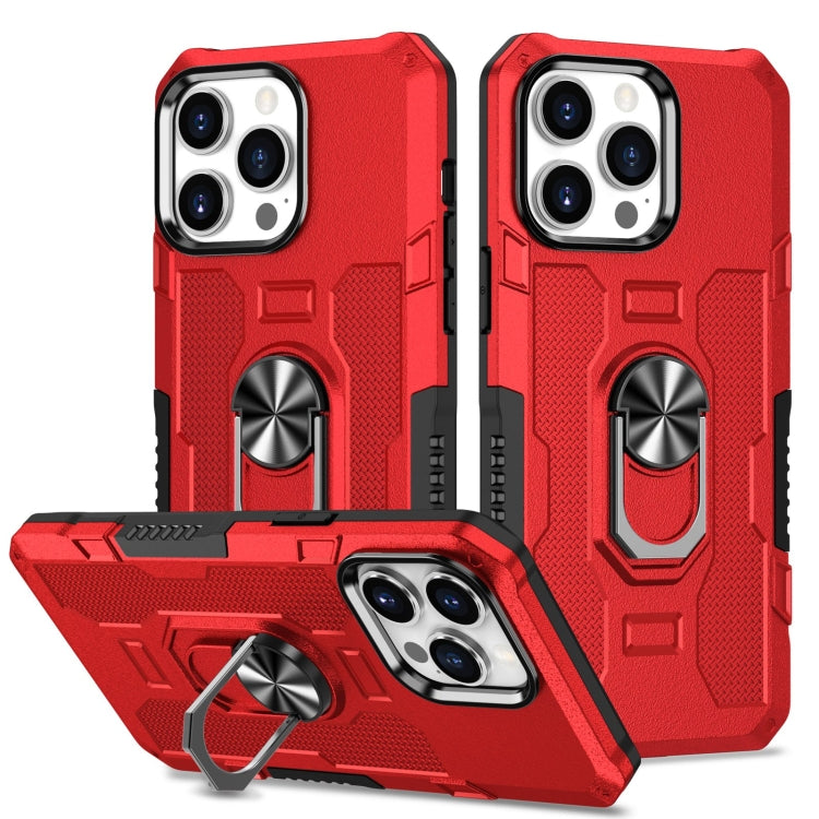 For iPhone 13 Pro Max Ring Holder Armor Hybrid Phone Case