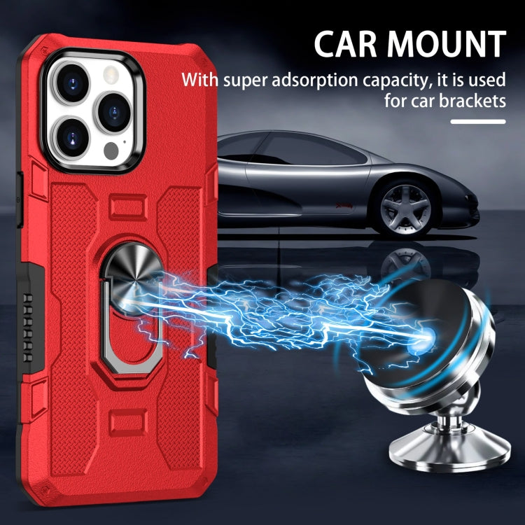 For iPhone 13 Pro Max Ring Holder Armor Hybrid Phone Case