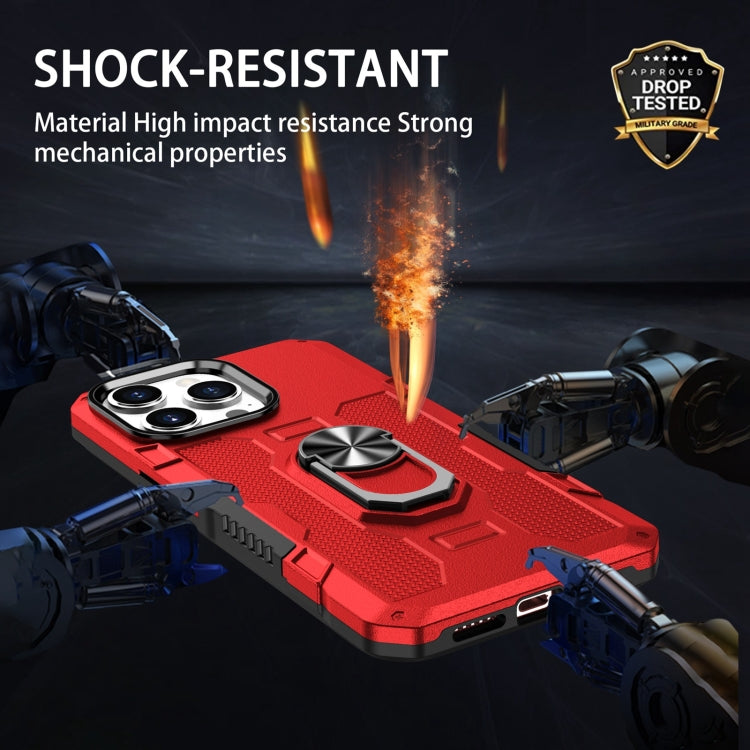 For iPhone 13 Pro Max Ring Holder Armor Hybrid Phone Case