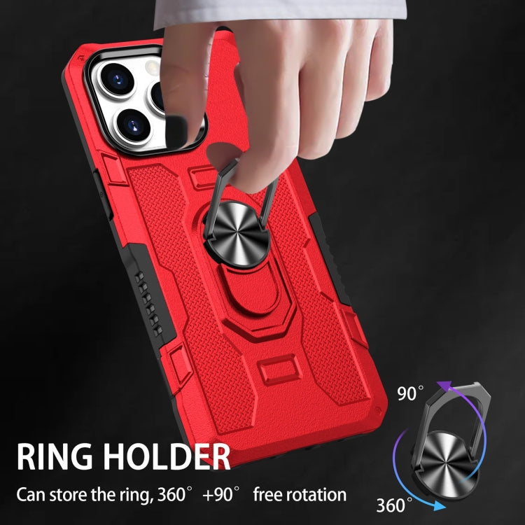 For iPhone 13 Pro Max Ring Holder Armor Hybrid Phone Case