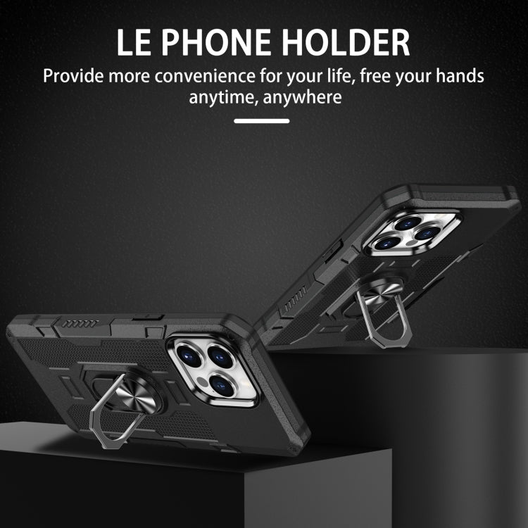 For iPhone 12 Pro Max Ring Holder Armor Hybrid Phone Case