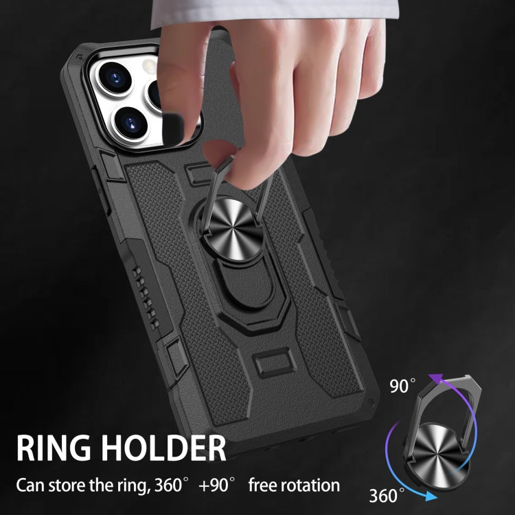 For iPhone 12 Pro Max Ring Holder Armor Hybrid Phone Case