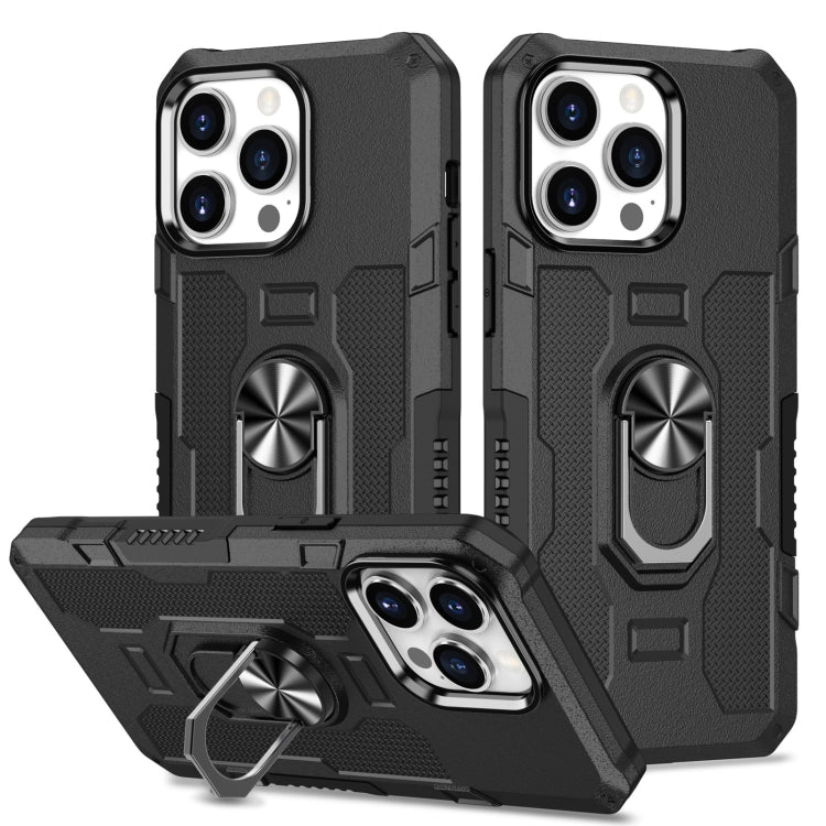 For iPhone 13 Pro Ring Holder Armor Hybrid Phone Case
