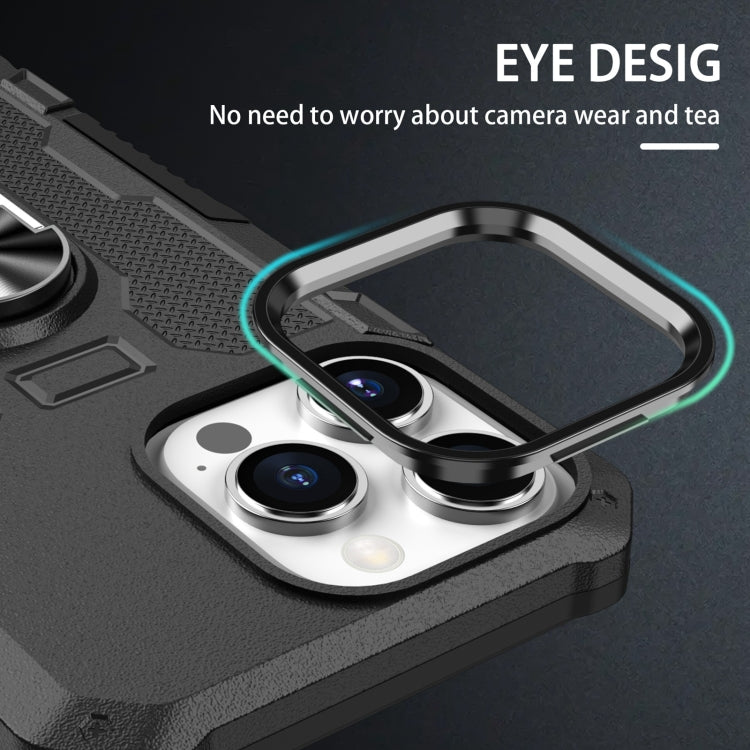 For iPhone 13 Pro Ring Holder Armor Hybrid Phone Case