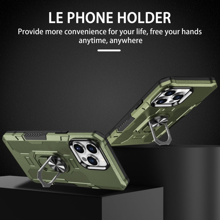 For iPhone 13 Pro Ring Holder Armor Hybrid Phone Case