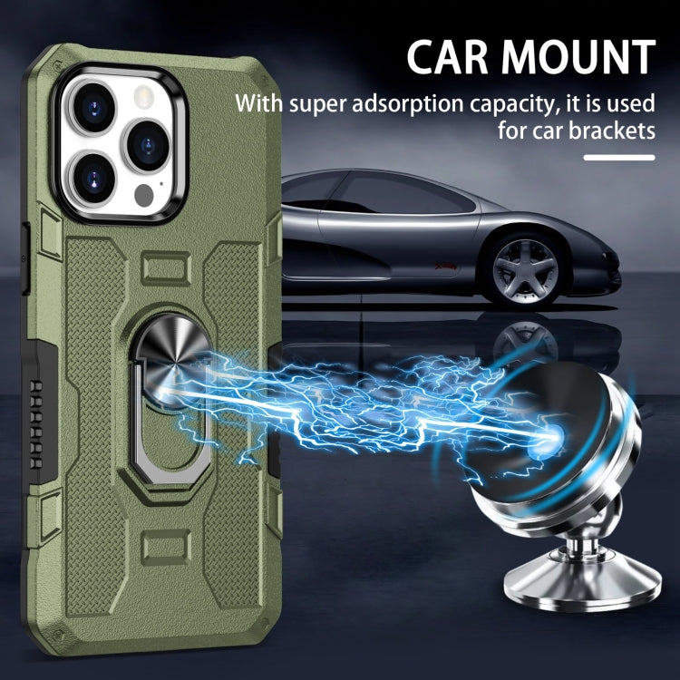 For iPhone 13 Pro Ring Holder Armor Hybrid Phone Case