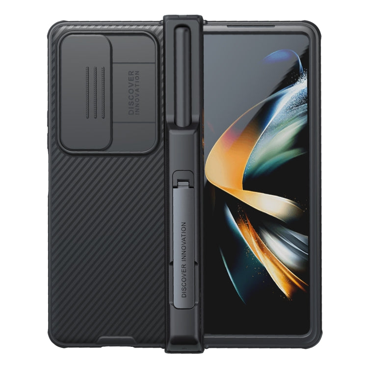 For Samsung Galaxy Z Fold4 5G NILLKIN Black Mirror Pro Series Camshield PC Phone Case with Pen Slot, Set Version