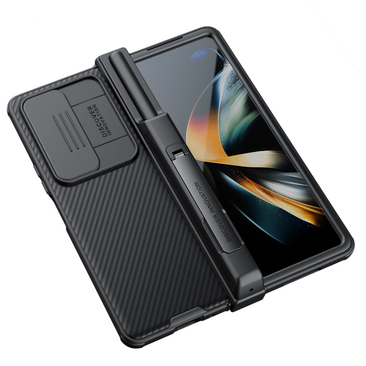 For Samsung Galaxy Z Fold4 5G NILLKIN Black Mirror Pro Series Camshield PC Phone Case with Pen Slot, Set Version