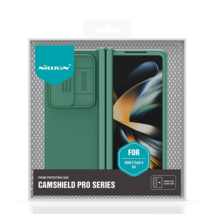 For Samsung Galaxy Z Fold4 5G NILLKIN Black Mirror Pro Series Camshield PC Phone Case with Pen Slot, Set Version