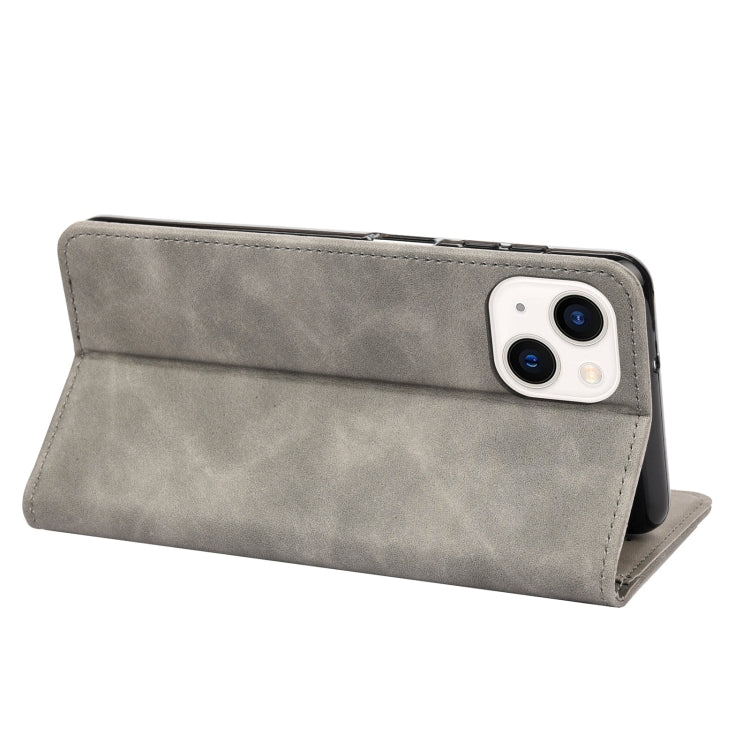 For iPhone 14 Skin Feel Splicing Leather Phone Case