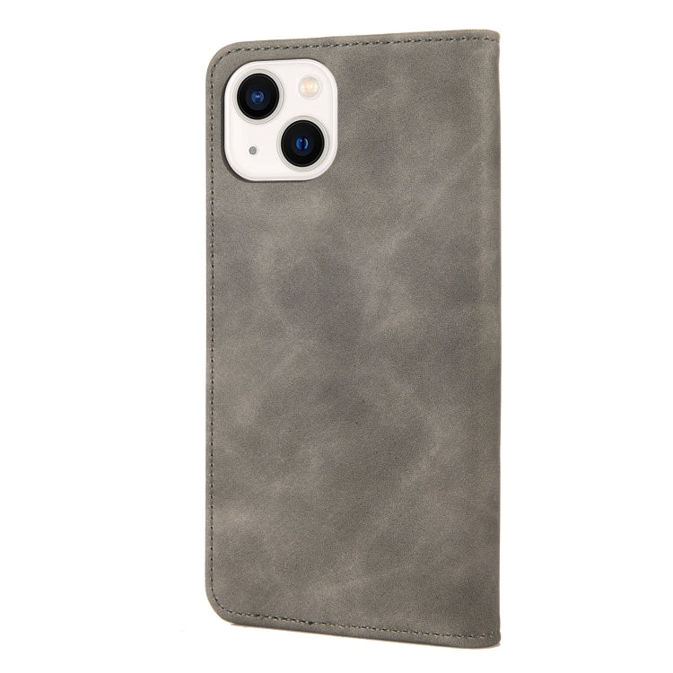 For iPhone 14 Plus Skin Feel Splicing Leather Phone Case