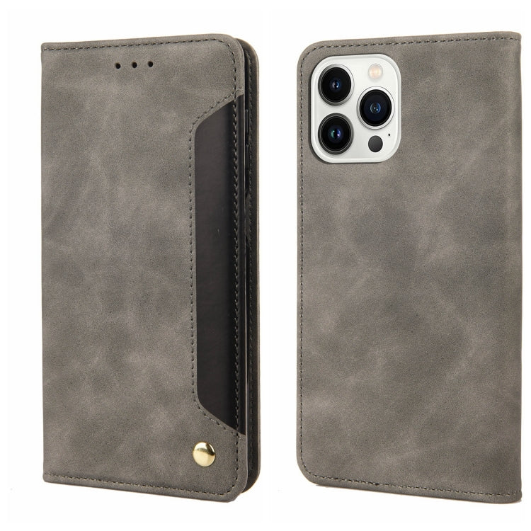 For iPhone 14 Pro Skin Feel Splicing Leather Phone Case