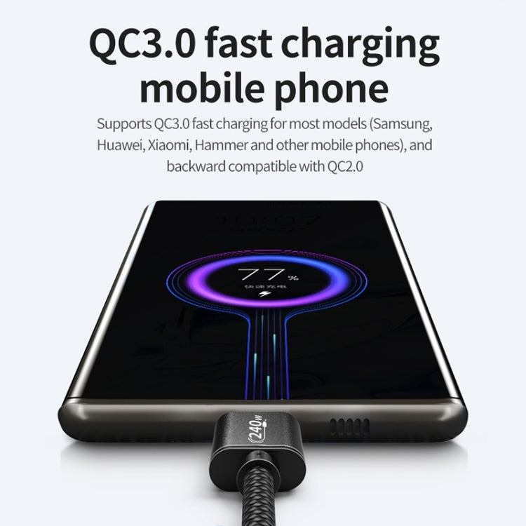 PD240W USB-C / Type-C to Type-C Fast Charging Data Cable, Length:2m(Black)