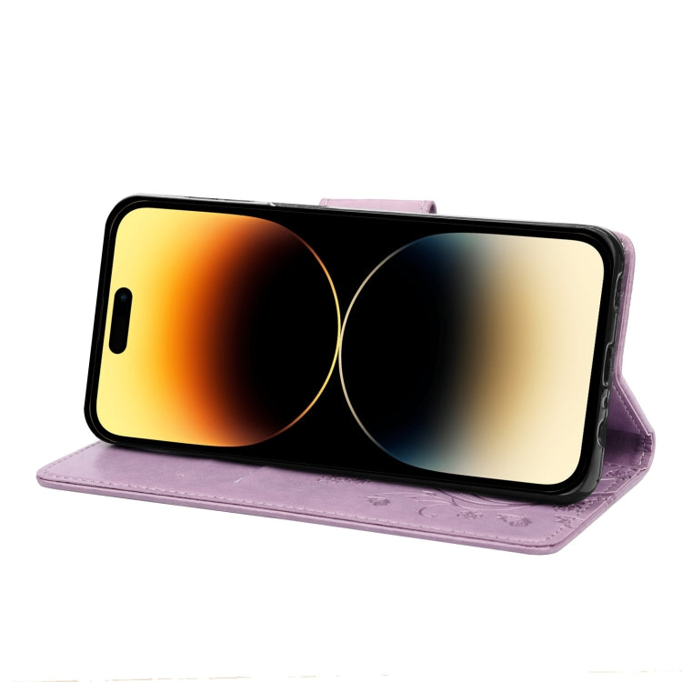 For iPhone 14 Pro Butterfly Flower Pattern Flip Leather Phone Case