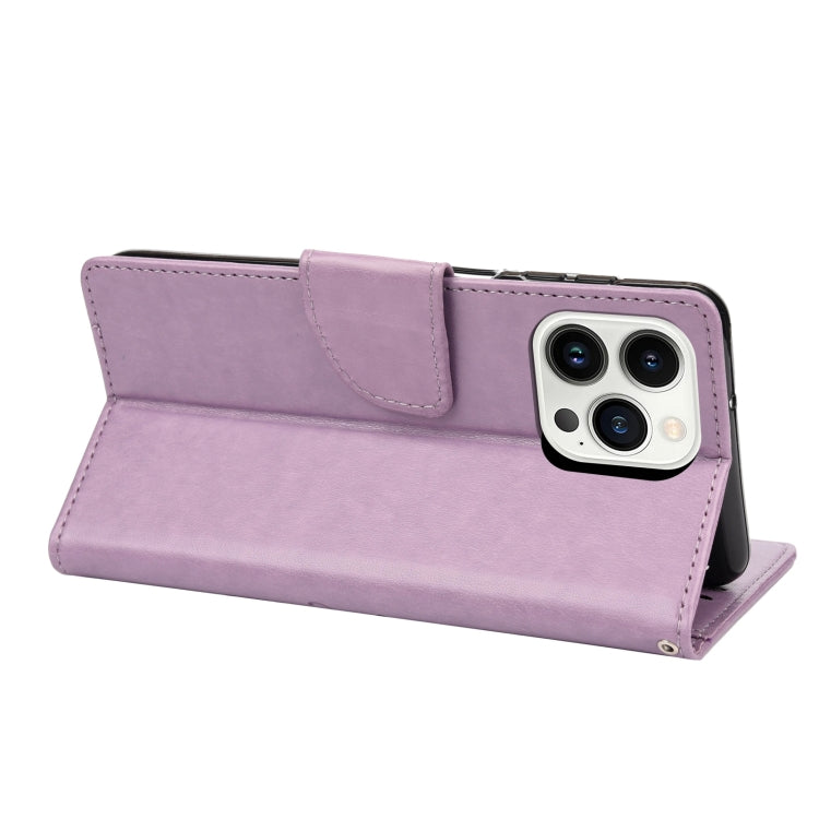 For iPhone 14 Pro Butterfly Flower Pattern Flip Leather Phone Case