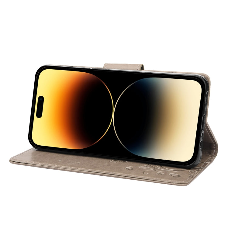 For iPhone 14 Pro Butterfly Flower Pattern Flip Leather Phone Case