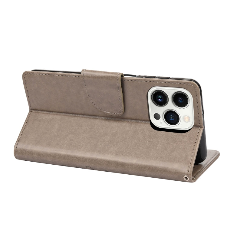 For iPhone 14 Pro Butterfly Flower Pattern Flip Leather Phone Case