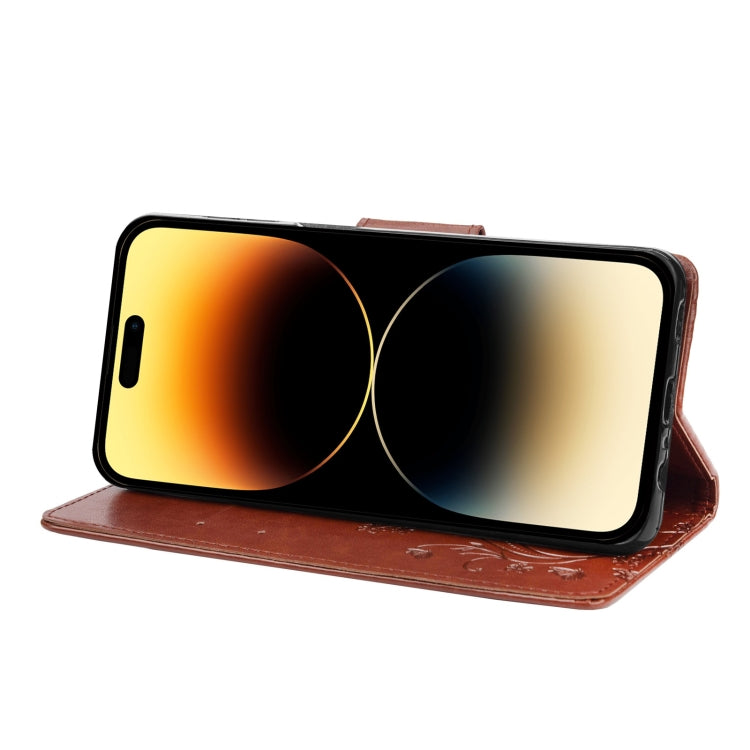 For iPhone 14 Pro Butterfly Flower Pattern Flip Leather Phone Case