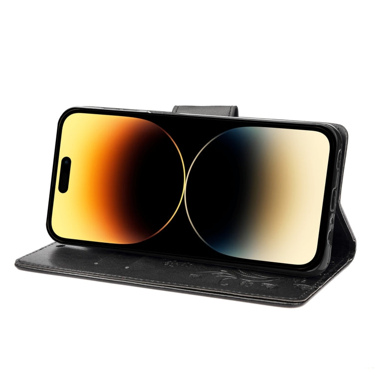 For iPhone 14 Pro Butterfly Flower Pattern Flip Leather Phone Case