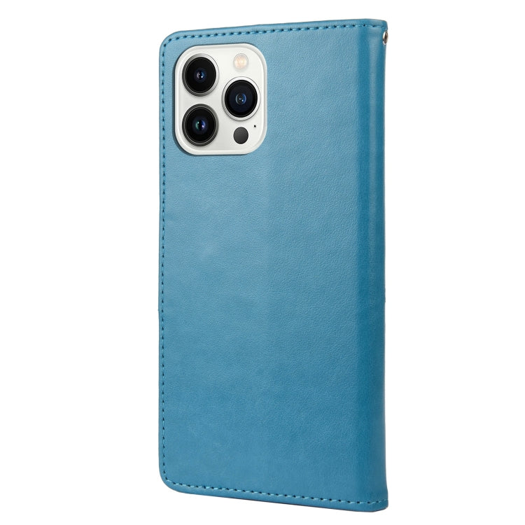 For iPhone 14 Pro Butterfly Flower Pattern Flip Leather Phone Case