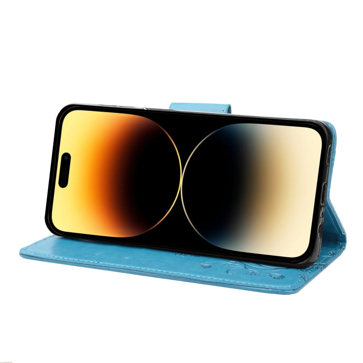 For iPhone 14 Pro Butterfly Flower Pattern Flip Leather Phone Case