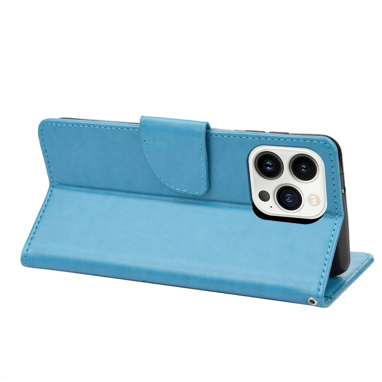 For iPhone 14 Pro Butterfly Flower Pattern Flip Leather Phone Case