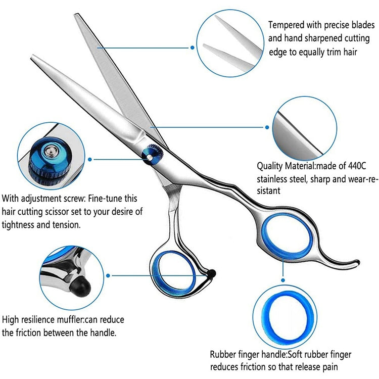 2 PCS Professional Hair Cutting Thinning Scissor Hairdressing Flat Shear Scissors Kit